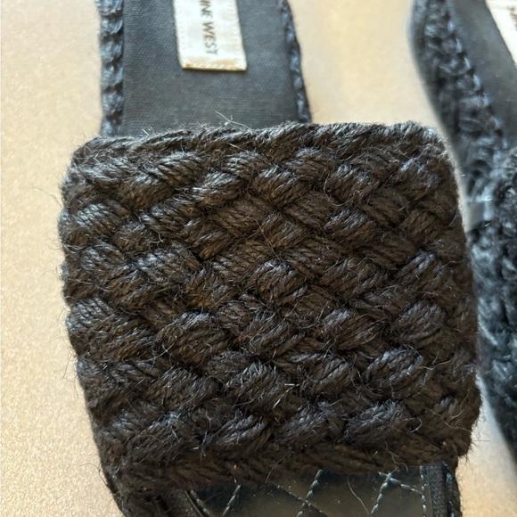 Nine West Black Braided Rope Slides - Picture 5 of 7